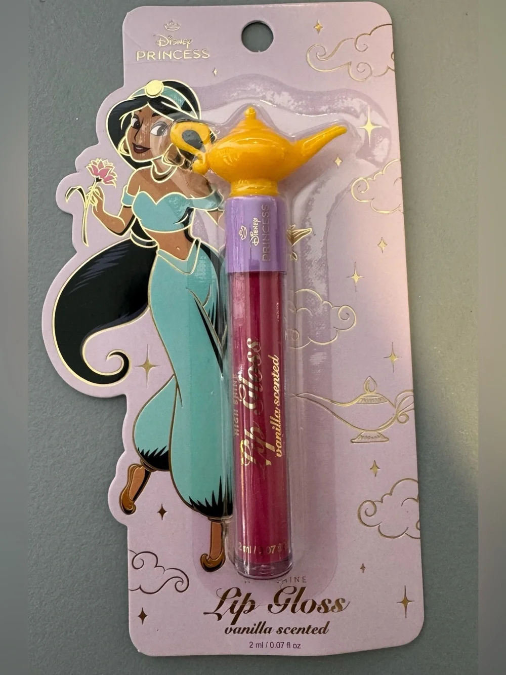 Disney Princess Jasmine Aladdin w/ magic lamp topper Vanilla Scented Lip Gloss